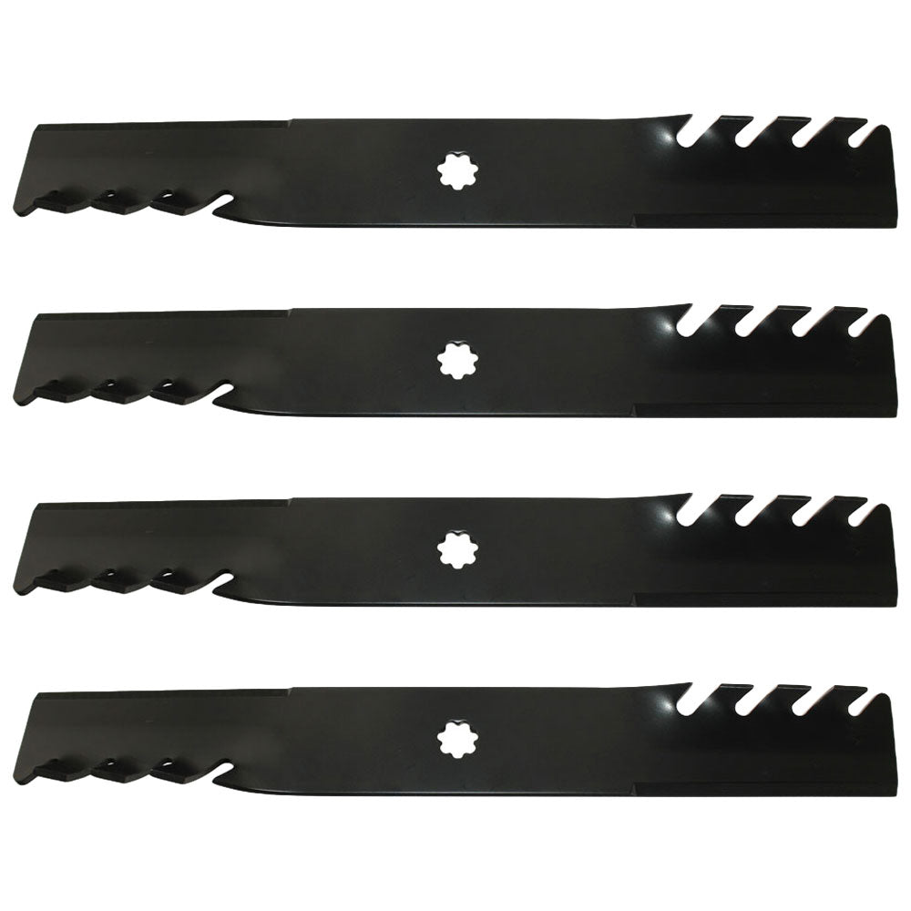 Qty 4: Toothed Mulching Blade Fits John Deere Replaces AM100945