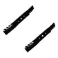 (2) Mulching Blades 19-1/2" x 2-1/2" Toothed Fits John Deere LT133 LT150 M74449