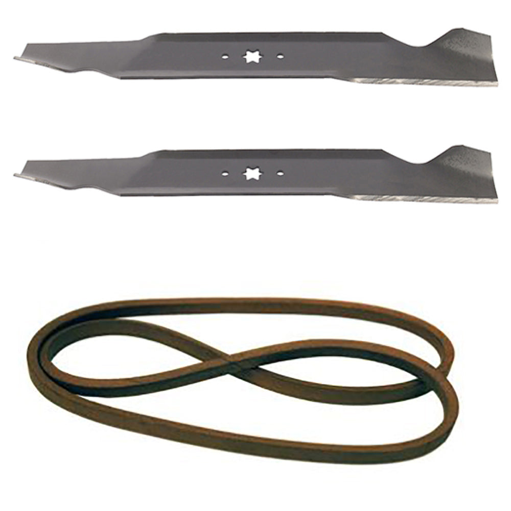 Notched Blades and Belt Kit  Fits Huskee Replaces 46" deck