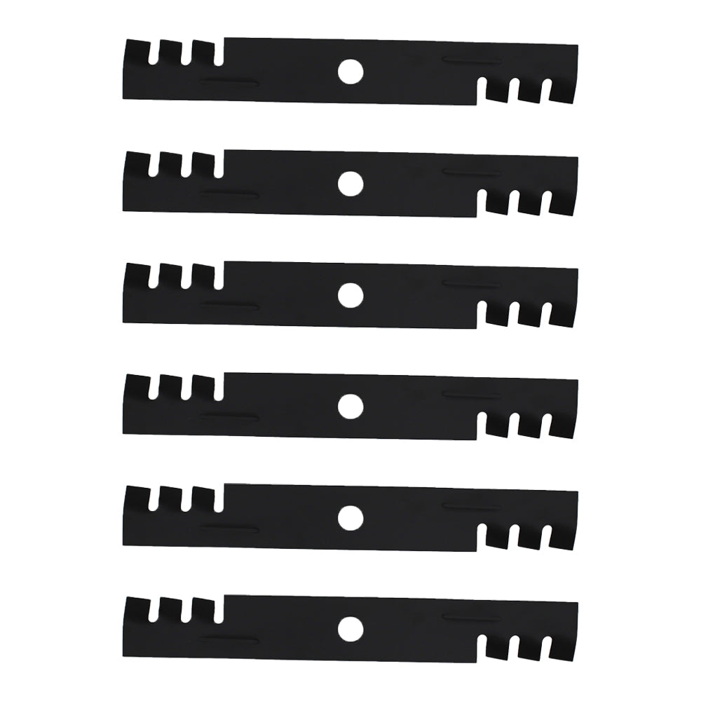 103-6397 Set of (6) Toothed Mulching Mower Blades - 18" X 15/16" Fits Exmark