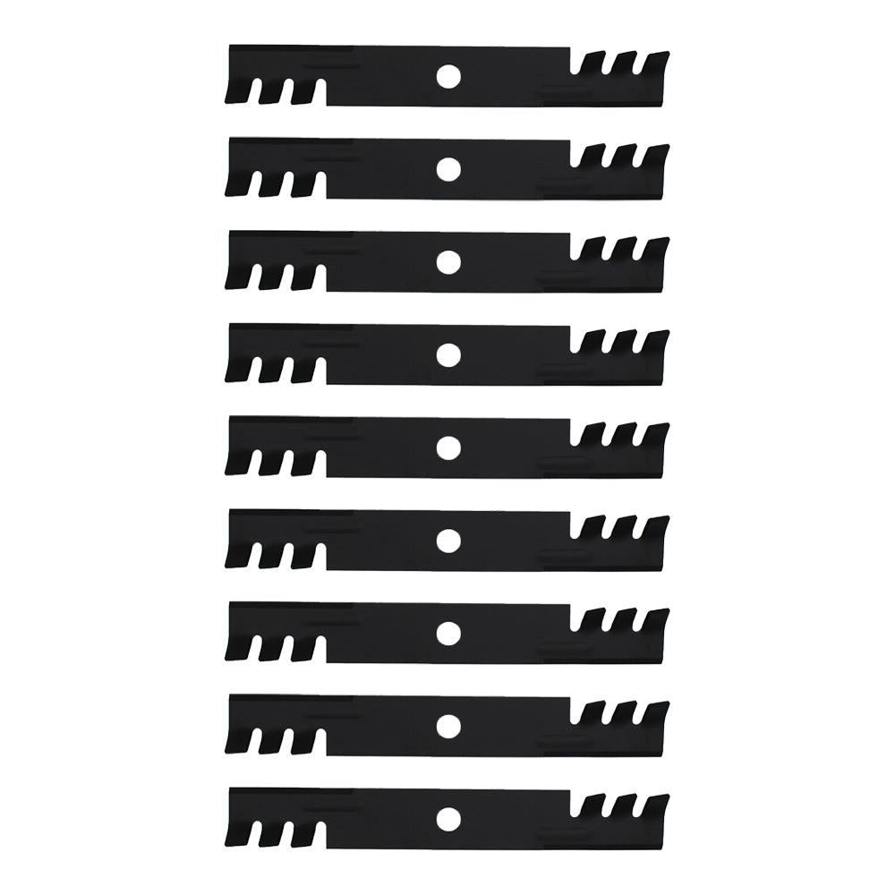 103-6402-S Set of (9) Toothed Mulching Mower Blades - 18" X 15/16" Fits Exmark