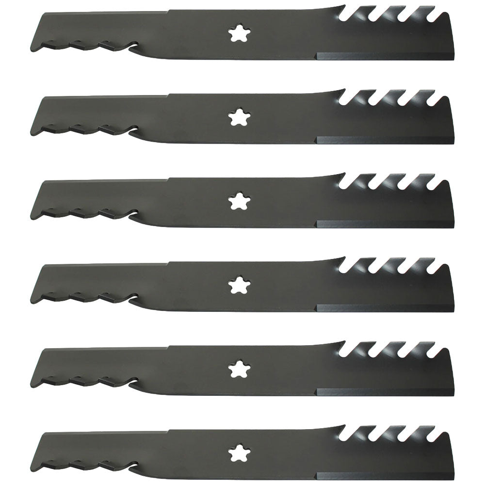 Qty 6: Toothed Mulching Blade  Fits Husqvarna Replaces 532187254