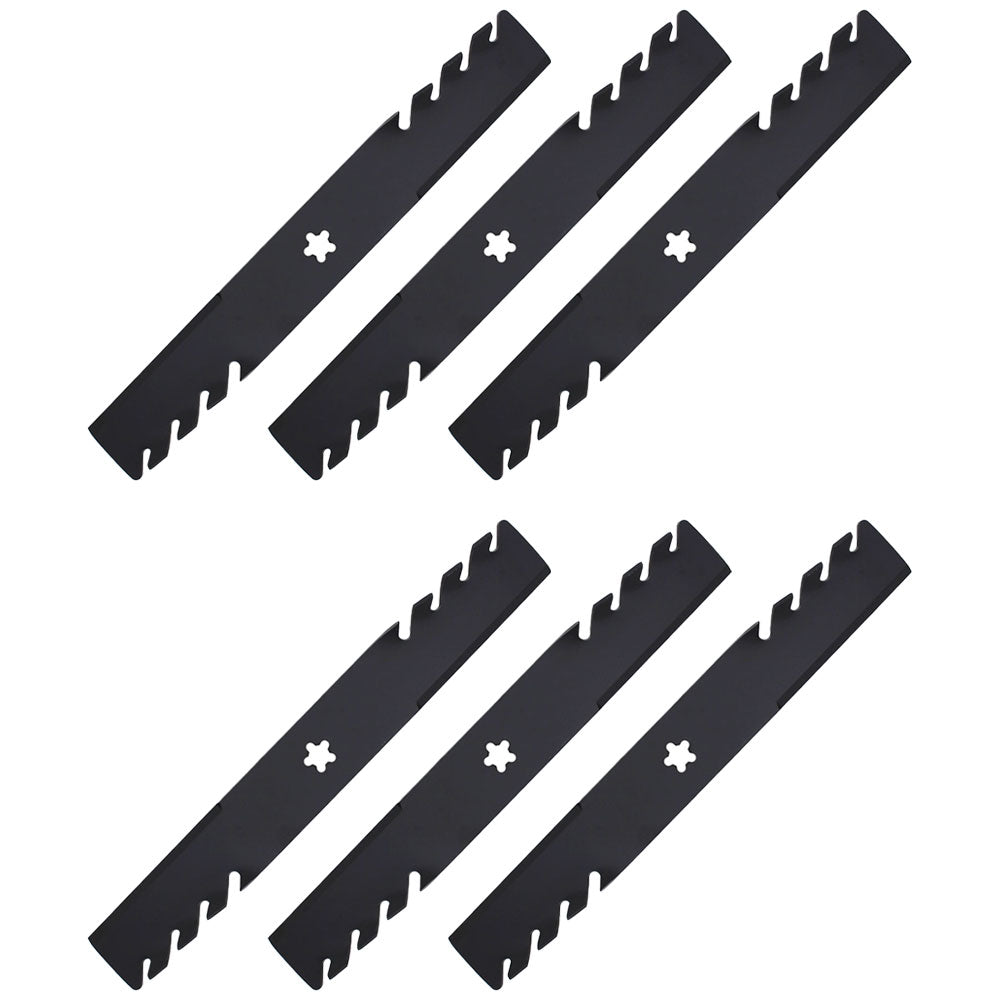 Qty 6: Toothed Mulching Blade  Fits Husqvarna Replaces 532187254