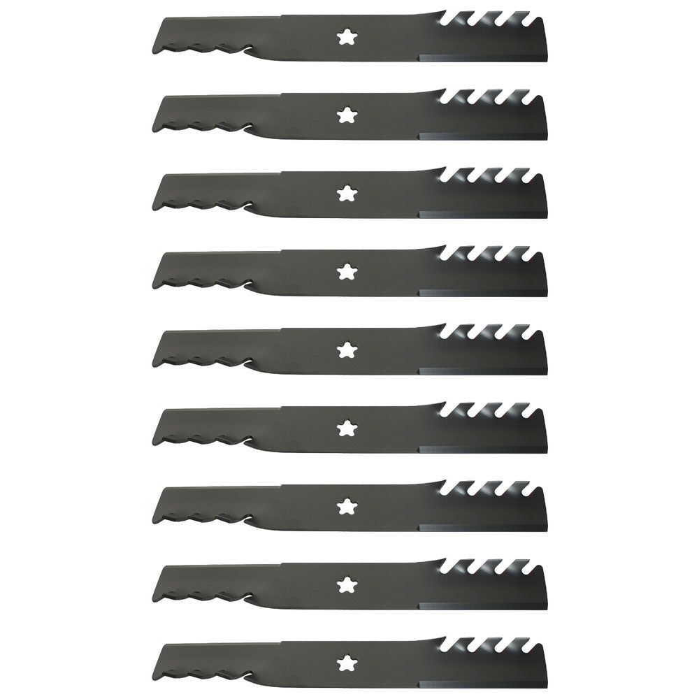 Qty 9: Toothed Mulching Blade  Fits Husqvarna Replaces 532187254