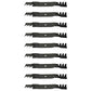 9PK of 21" x 5/8" Wavy Mulching Blade (2) Blades- 42"cut & (3) Blades - 61" cut