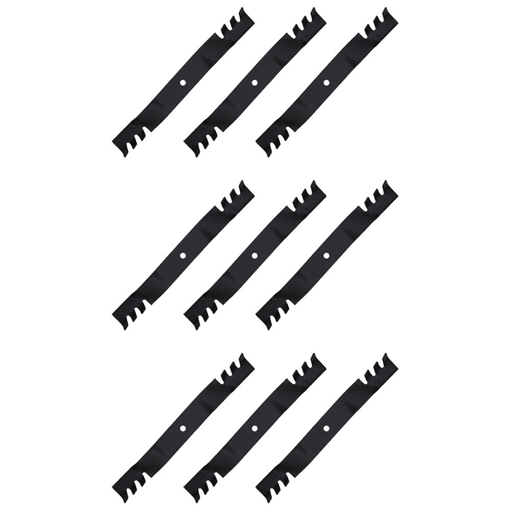 9PK of 21" x 5/8" Wavy Mulching Blade (2) Blades- 42"cut & (3) Blades - 61" cut