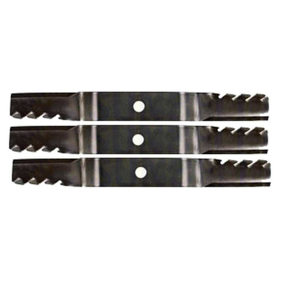 Set of 3 Toothed Mower Blades Fits John Deere 1420 1435 1445 1565 62" Deck