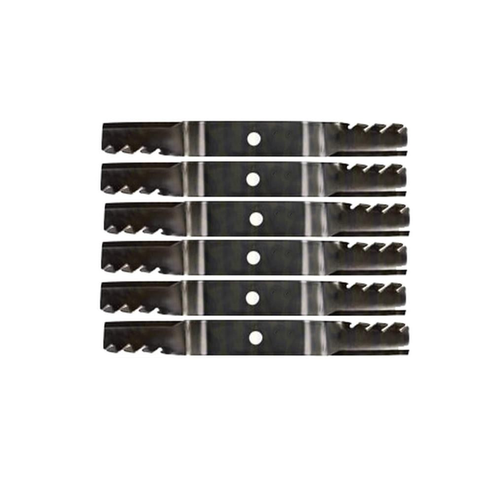 Set of 6 Toothed Mower Blades Fits John Deere 1420 1435 1445 1565 62" Deck