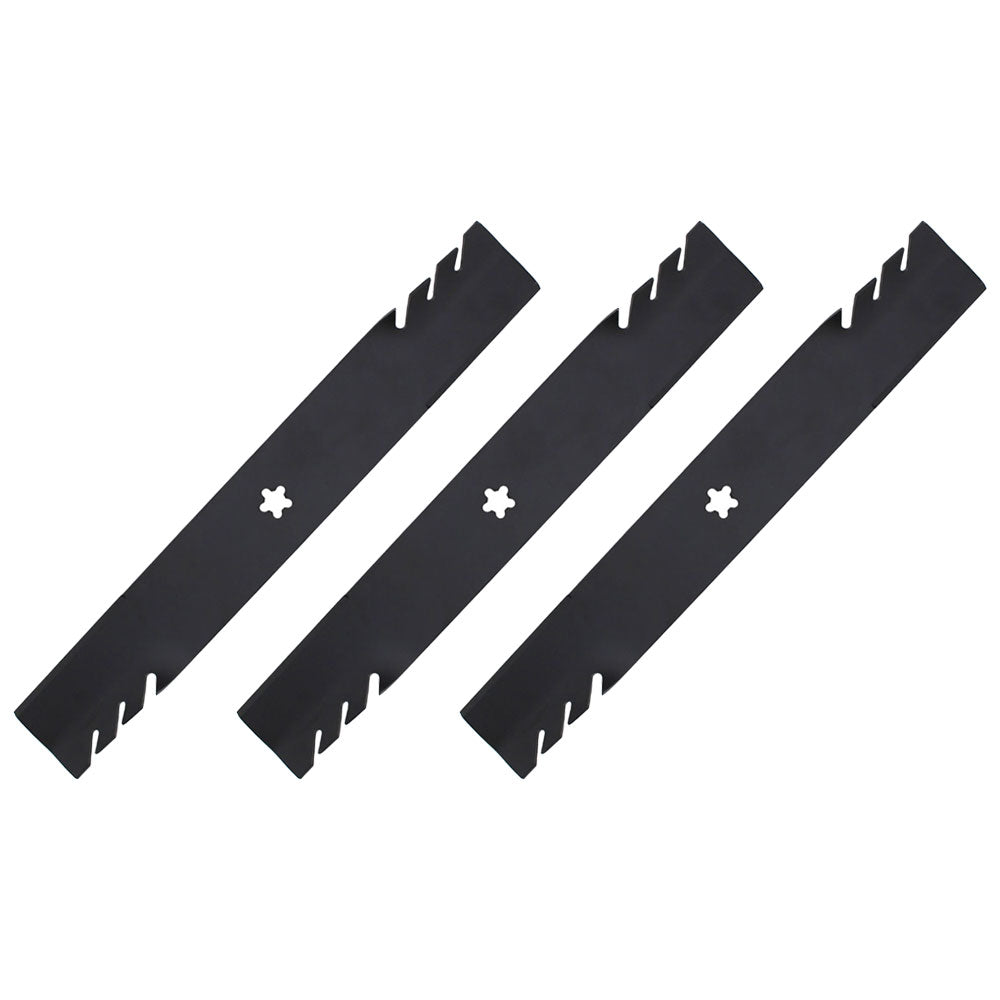 Qty 3: Toothed Mower Blades Fits Poulan Replaces 134149