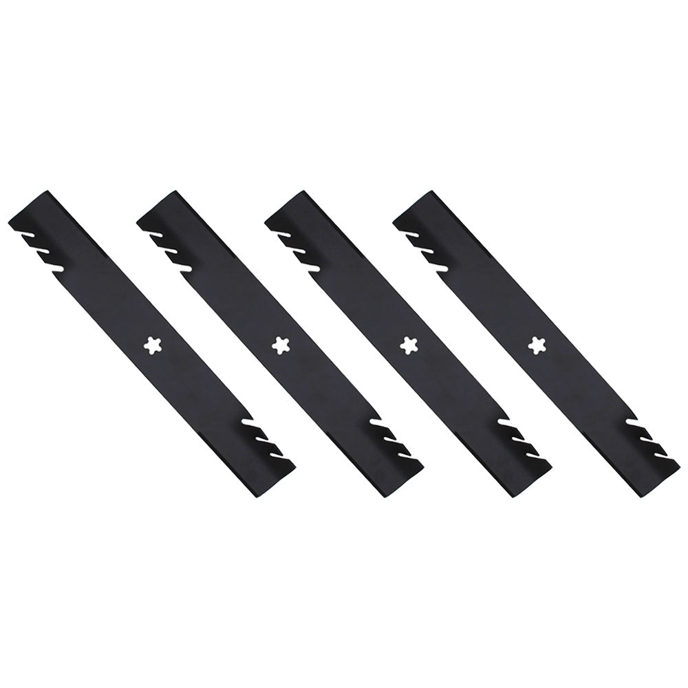 (4) Toothed Mulching Mower Blades fits Jonsered 42" Decks Replaces 532138971