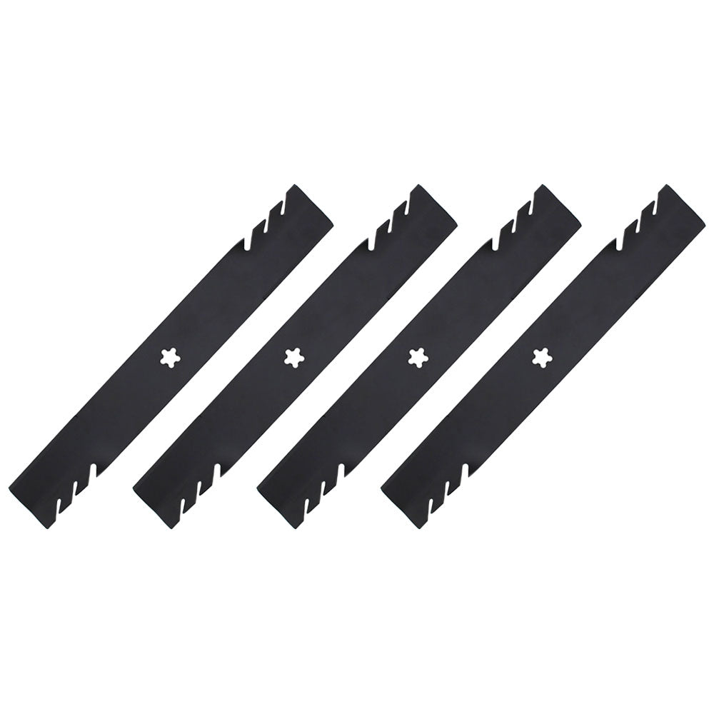 Qty 4: Toothed Mower Blades Fits Poulan Replaces 134149