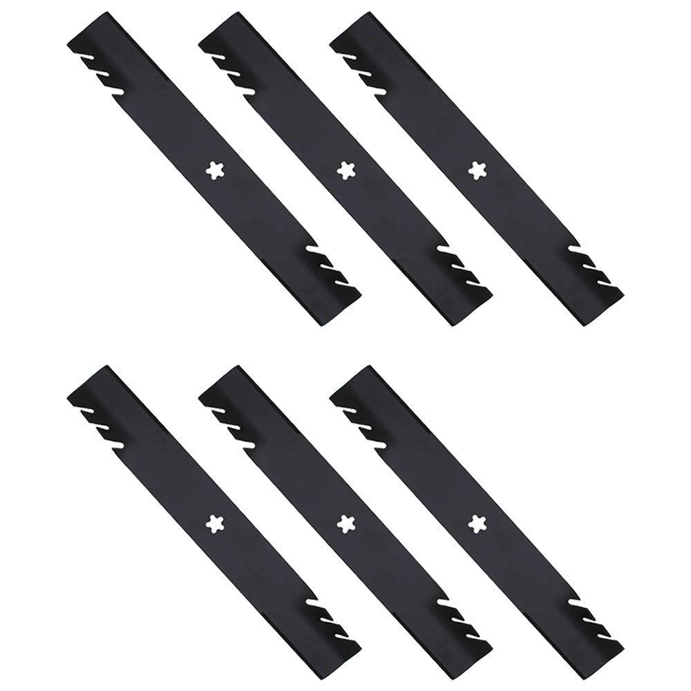 Qty 6: Toothed Mower Blades Fits Poulan Replaces 134149