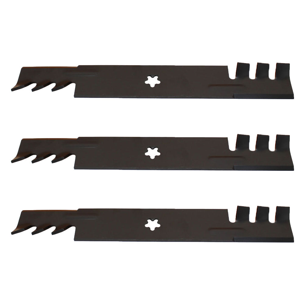 Qty 3: Toothed Mulching Mower Blade Fits Dixon Replaces 539112079