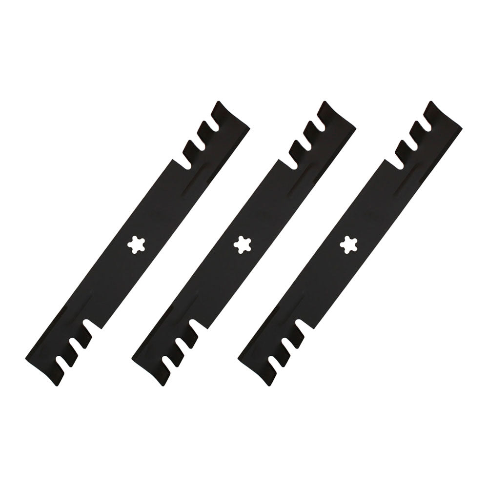 Qty 3: Toothed Mulching Mower Blade Fits Husqvarna Replaces 539112079