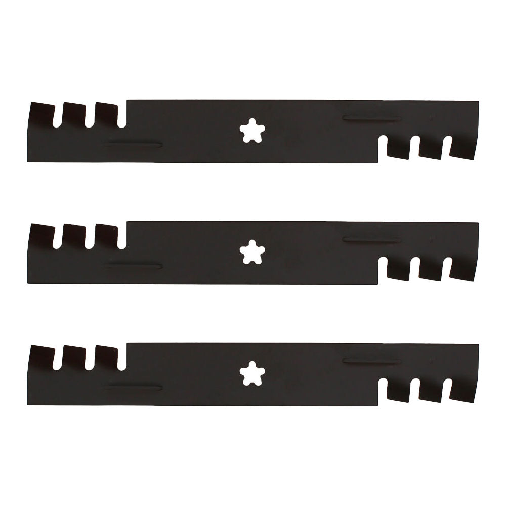 Qty 3: Toothed Mulching Mower Blade Fits Yazoo/Kees Replaces 539112079