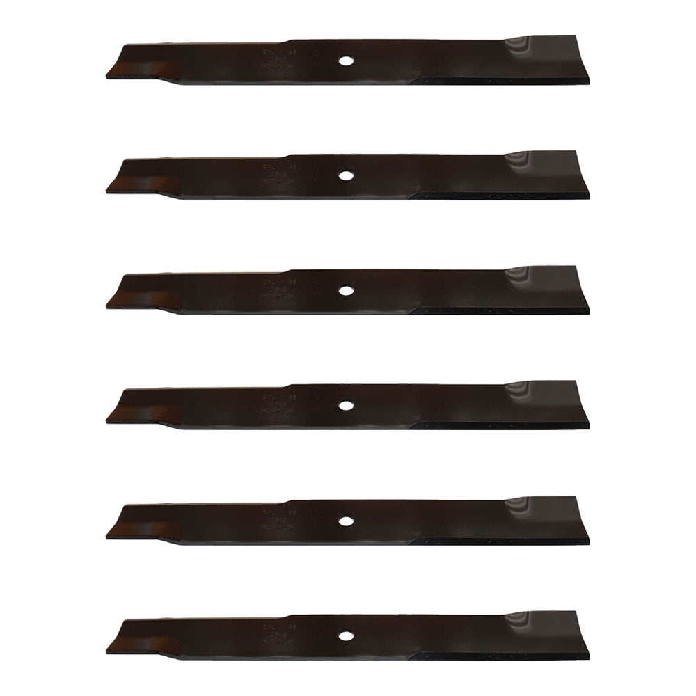 Six Low Lift Blades Fits Exmark Lazer-Z XS LC AS AC 5/8" CH Diameter 103-2510
