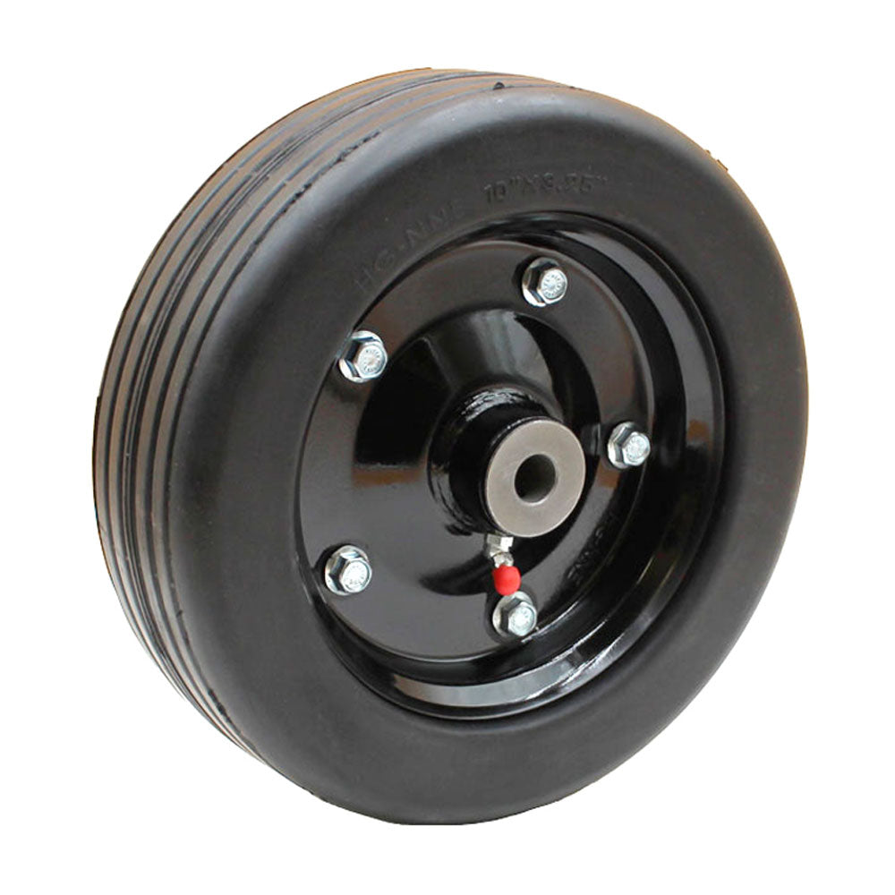 10" x 3.25" Finish Mower Wheel Solid Molded Tire W/ Bushings - Fits 5/8" Axle