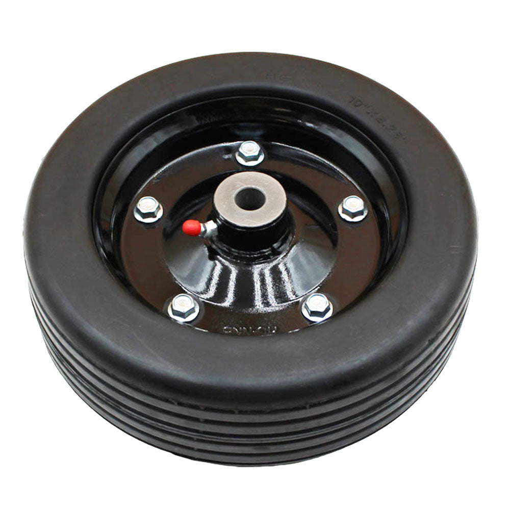 10" x 3.25" Finish Mower Wheel Solid Molded Tire W/ Bushings - Fits 5/8" Axle