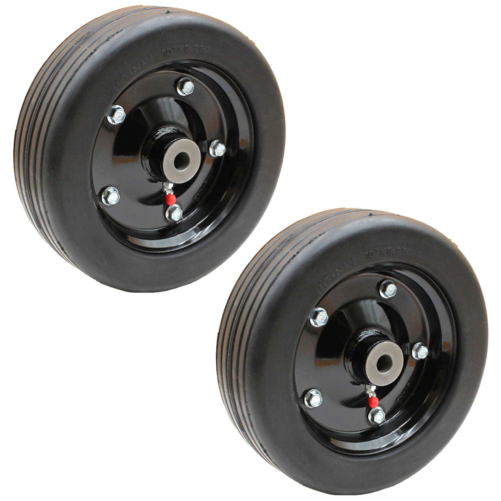 Two Bush Hog Solid Finish Mower Wheels 10" x 3.25" Replaces 87750