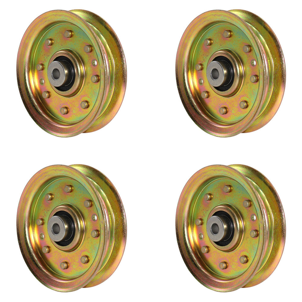 Qty 4: Flat Idler Pulley Fits AYP Replaces 175820