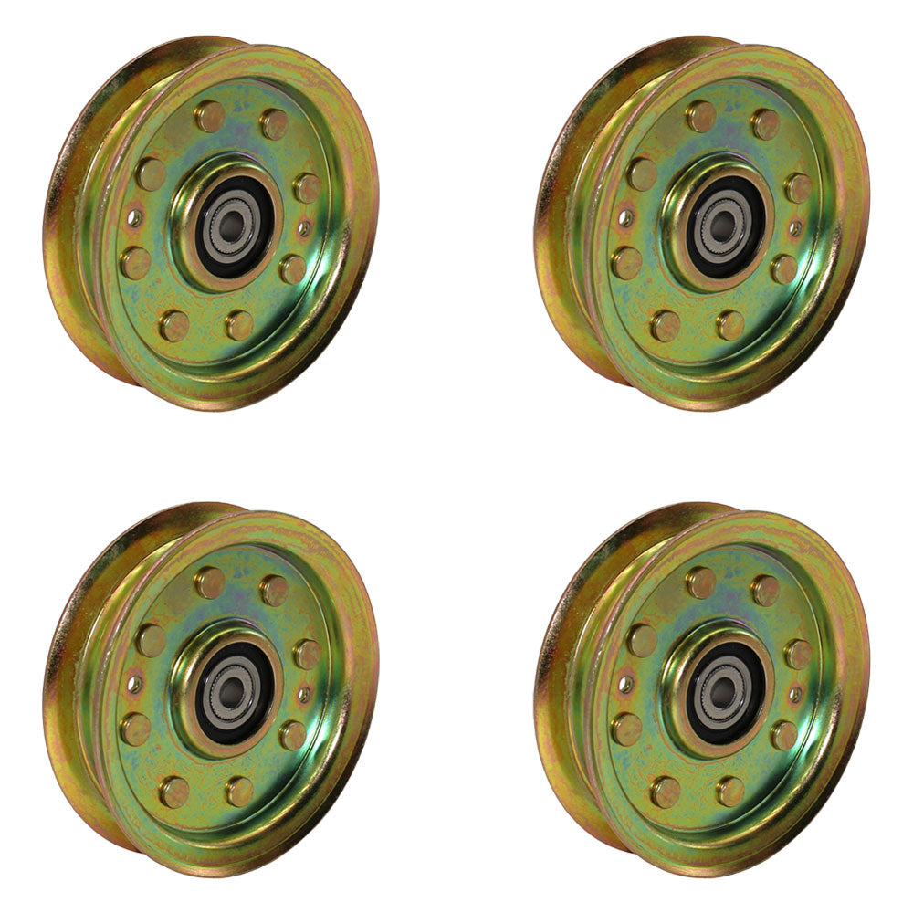 Qty 4: Flat Idler Pulley Fits AYP Replaces 175820
