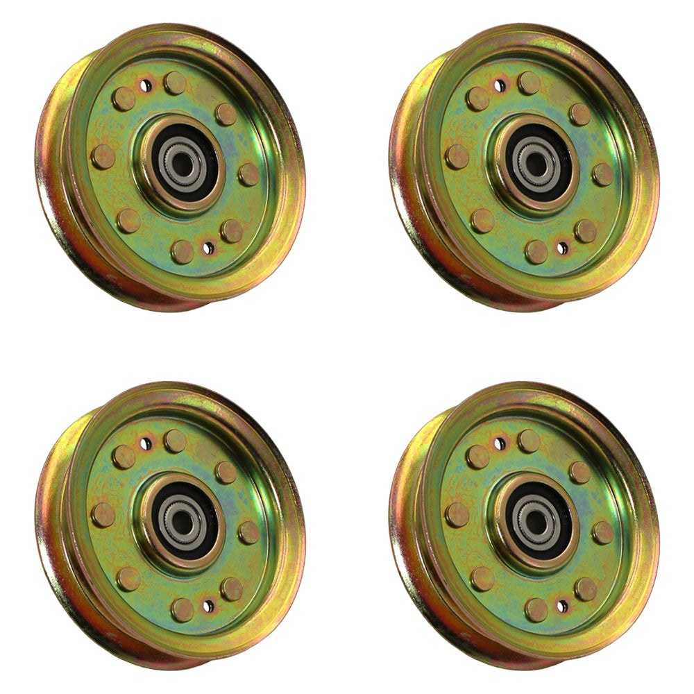 Qty 4: Flat Idler Pulley Fits AYP Replaces 175820