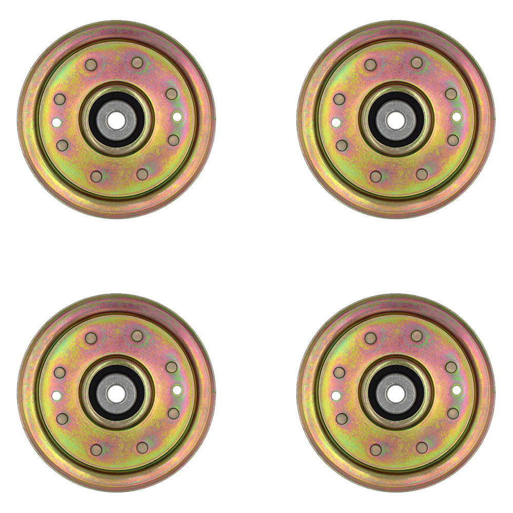 Qty 4: Flat Idler Pulley Fits AYP Replaces 175820