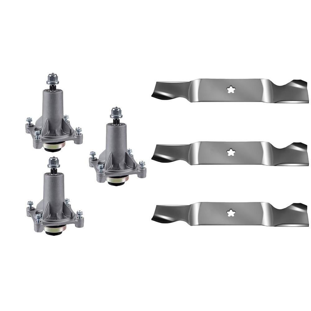 54" Mower Deck Lawn Mower Spindle & Blade Kit Fits Husqvarna YTH 2454 YTH2454