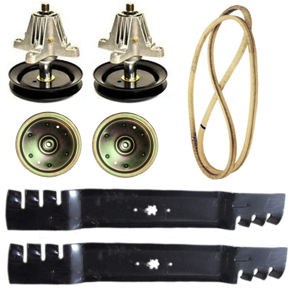 42" Deck Mulching Rebuild Kit Spindles Blades Belt Fits Cub Cadet LTX1040 LTX104