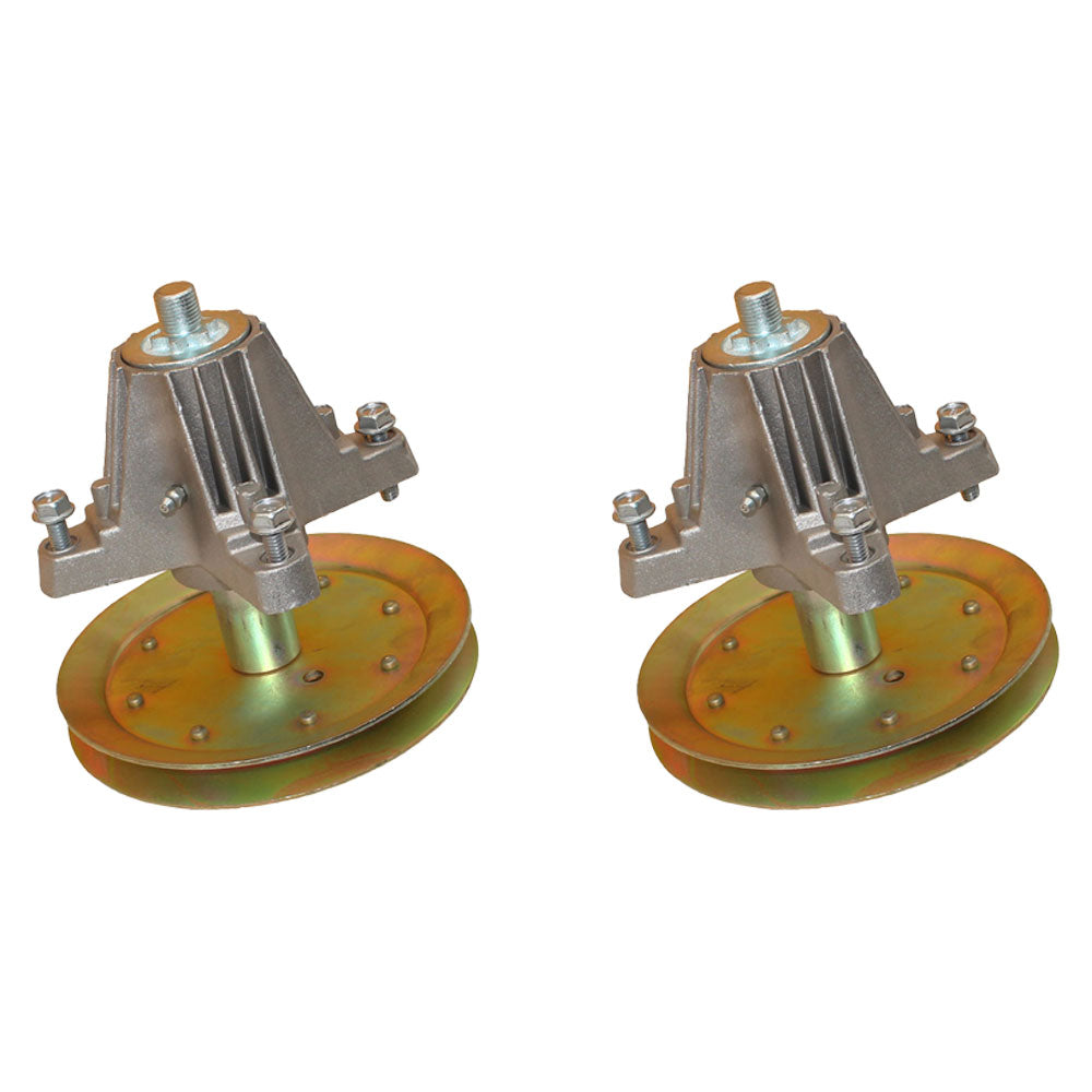 Qty 2: Mower Deck Spindle with Pulley Fits MTD Replaces 618-04636