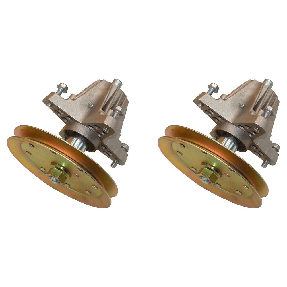 (2) Spindle Assemblies w/ Pulleys Lawn Mower Tractor Fits MTD 918-04865A