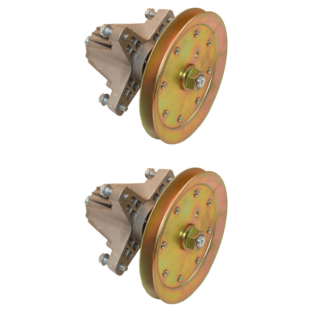 (2) Spindle Assemblies w/ Pulleys Lawn Mower Tractor Fits MTD 918-04865A