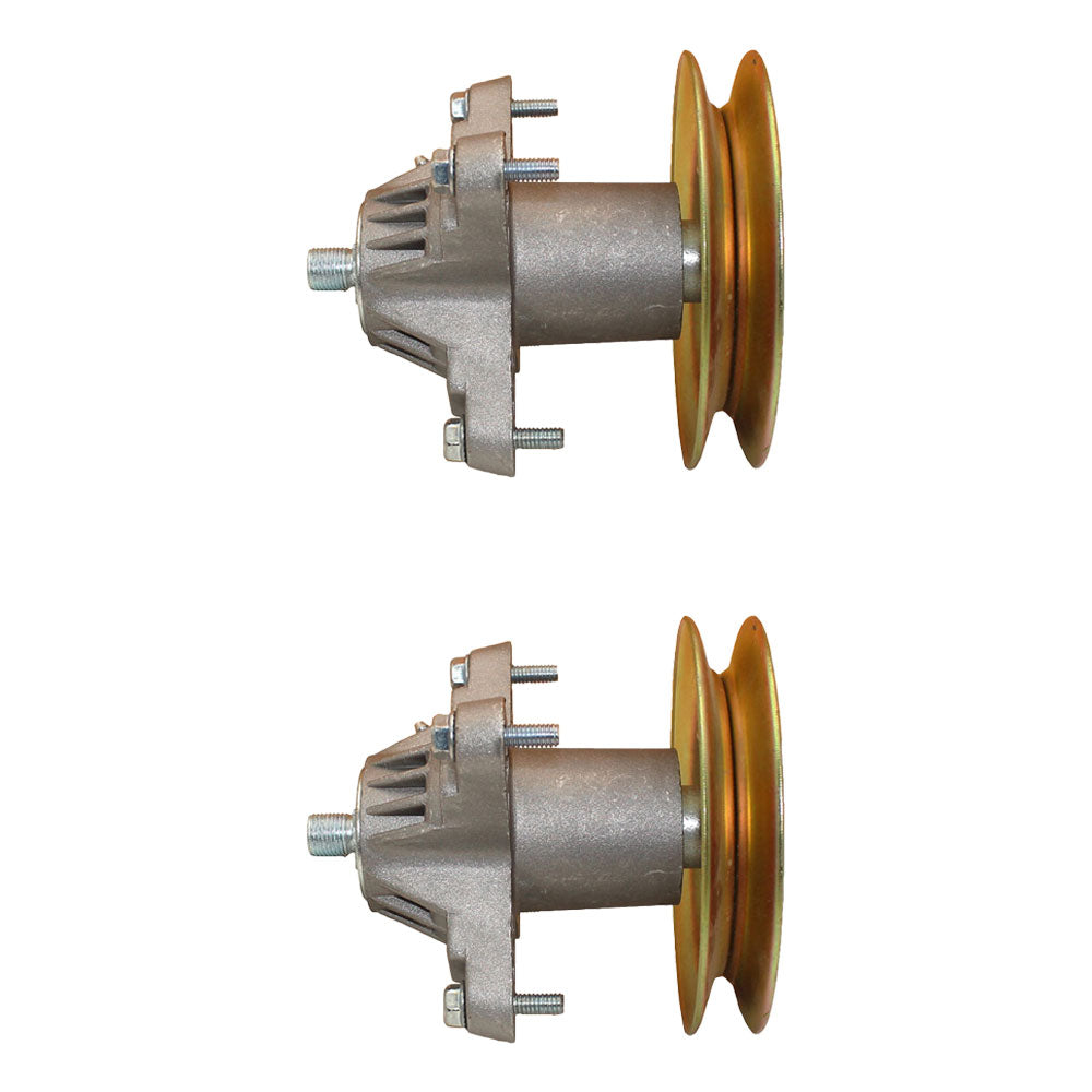 Qty 2: Spindle Assembly with Pulley
 Fits Troy Bilt Replaces 618-04474
