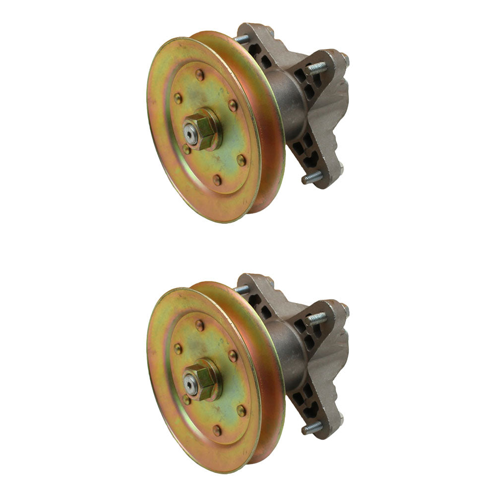 Qty 2: Spindle Assembly with Pulley
 Fits Yard Machine Replaces 618-04474