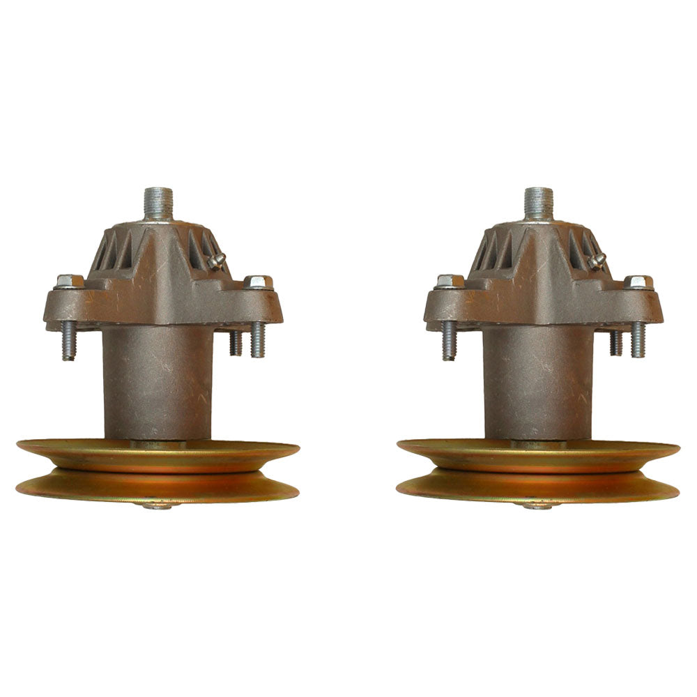 Qty 2: Spindle Assembly with Pulley
 Fits Troy Bilt Replaces 618-04474