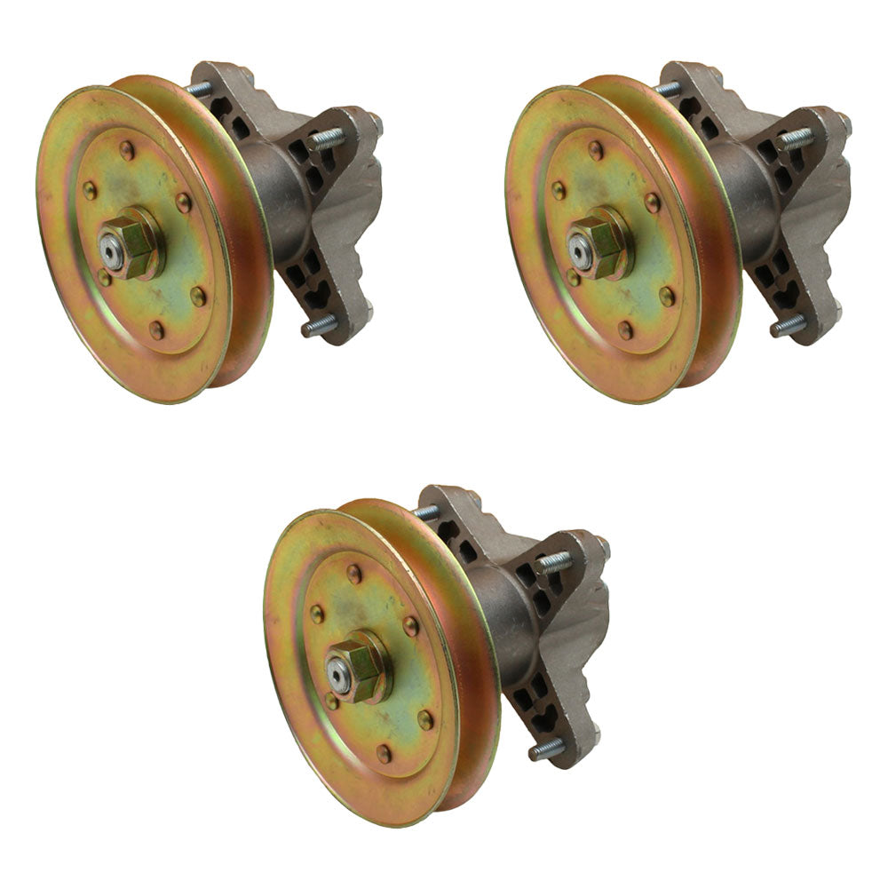 Qty 3: Spindle Assembly with Pulley
 Fits Troy Bilt Replaces 618-04474