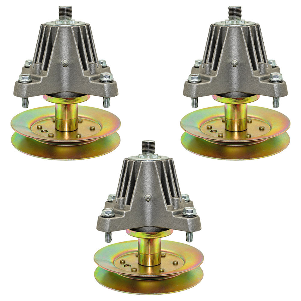 Qty: 3 Spindle Assembly w/ Pulley Fits Troy Bilt Replaces 618-06978