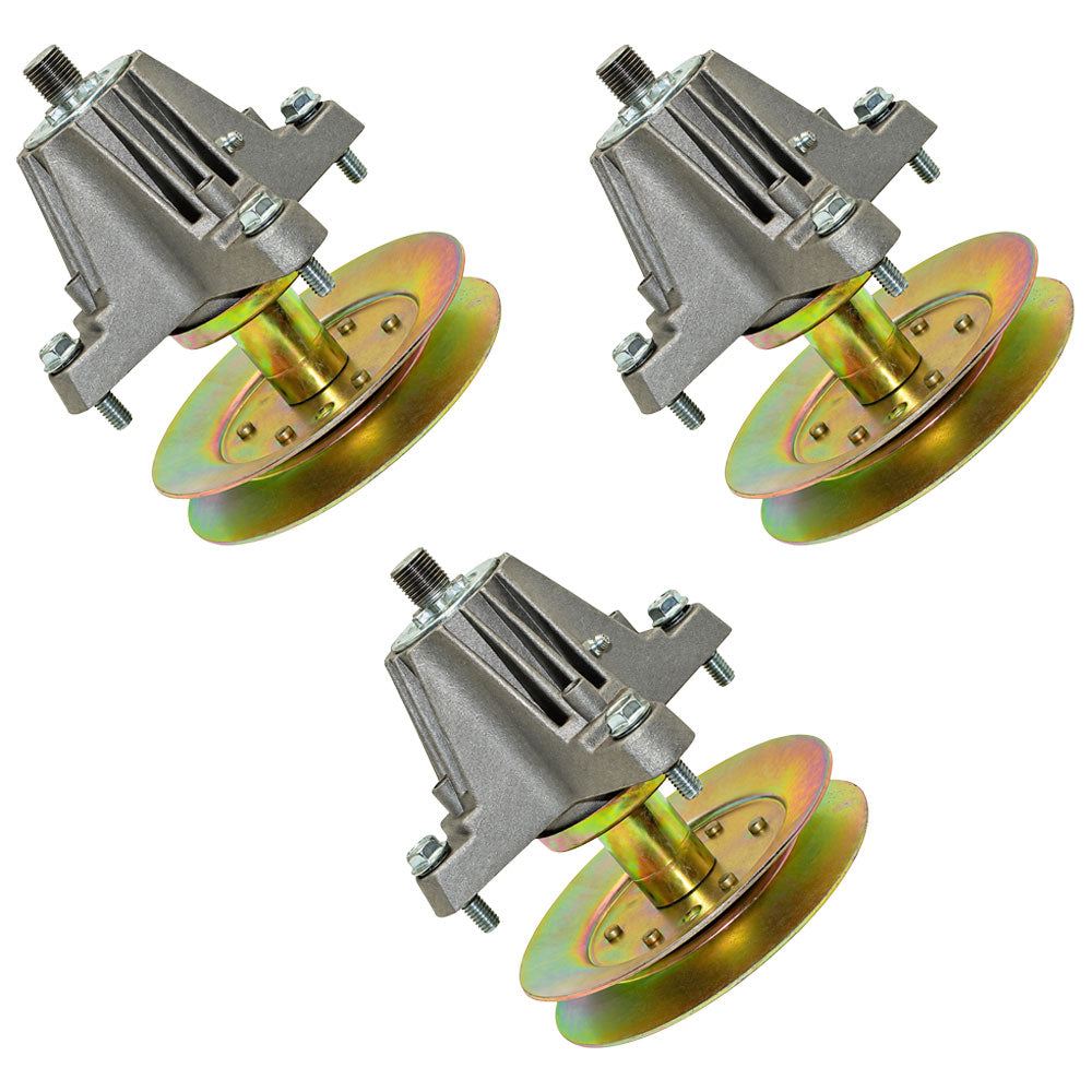 Qty: 3 Spindle Assembly w/ Pulley Fits Troy Bilt Replaces 618-06978