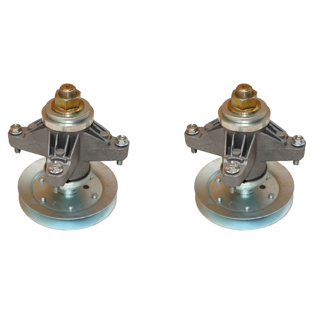 QTY 2: Spindle Assembly with Pulley
 Fits Troy Bilt Replaces 618-04124A