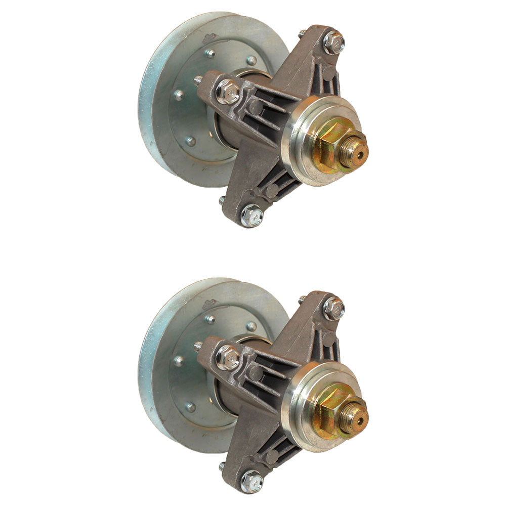 QTY 2: Spindle Assembly with Pulley
 Fits Troy Bilt Replaces 618-04124A
