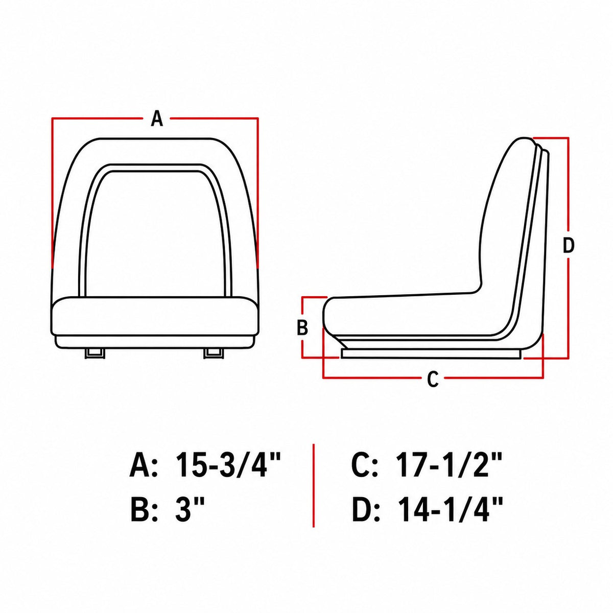 Black Seat with Slide Tracks Fits Long Replaces 3106006M91-1