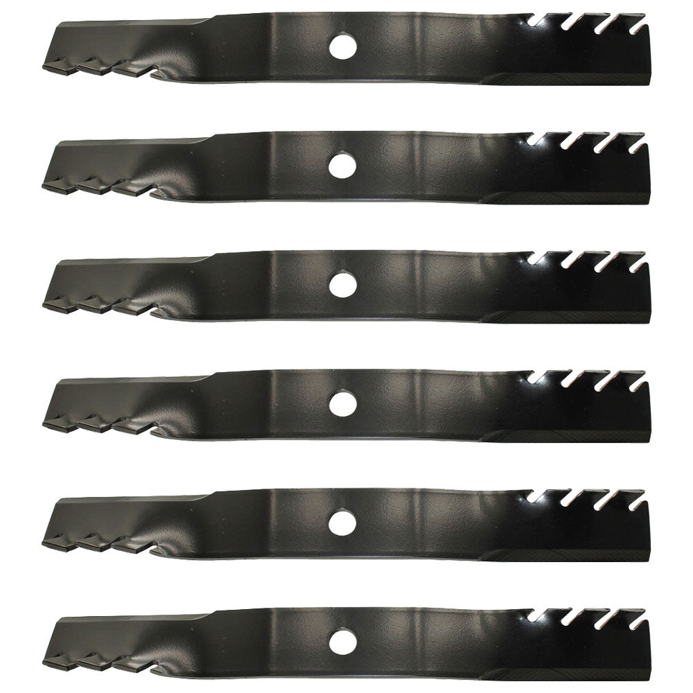 Qty 6: Toothed Mulching Blade
 Fits John Deere Replaces M128485