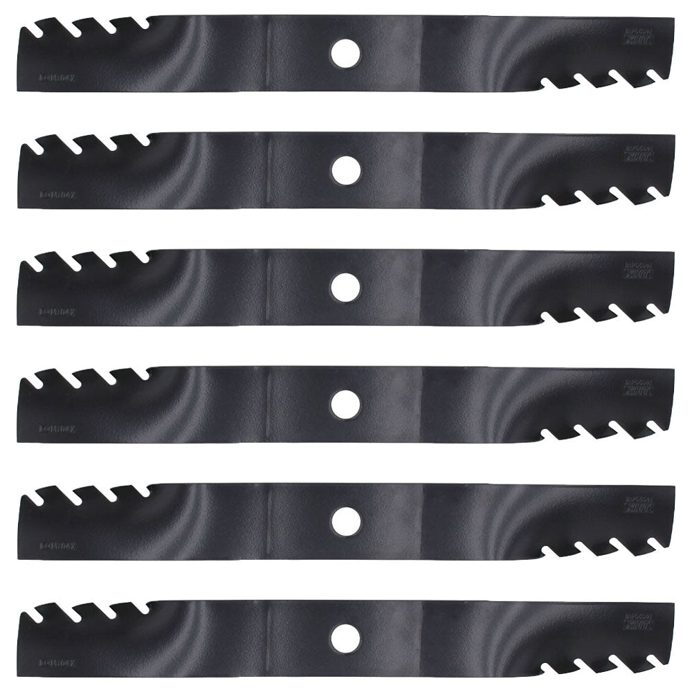 Qty 6: Toothed Mulching Blade
 Fits John Deere Replaces M128485