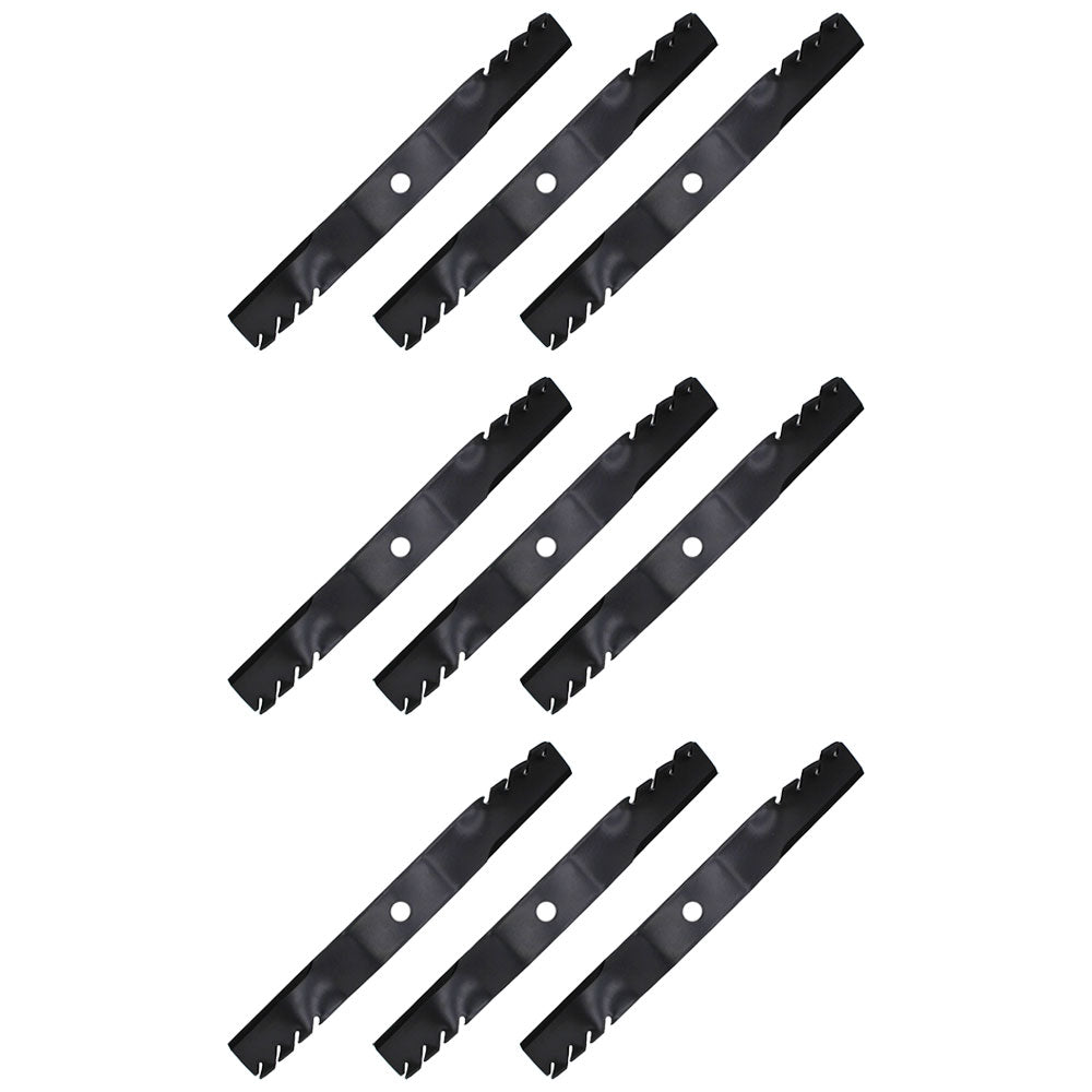 Qty 9: Toothed Mulching Blade Fits John Deere Replaces M128485