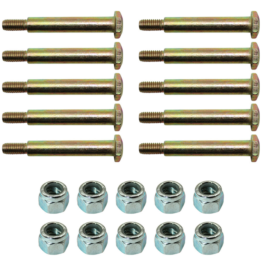 Ten Deck Wheel Shoulder Bolts and Lock Nuts Fits John Deere M84691 Lawn Mowers