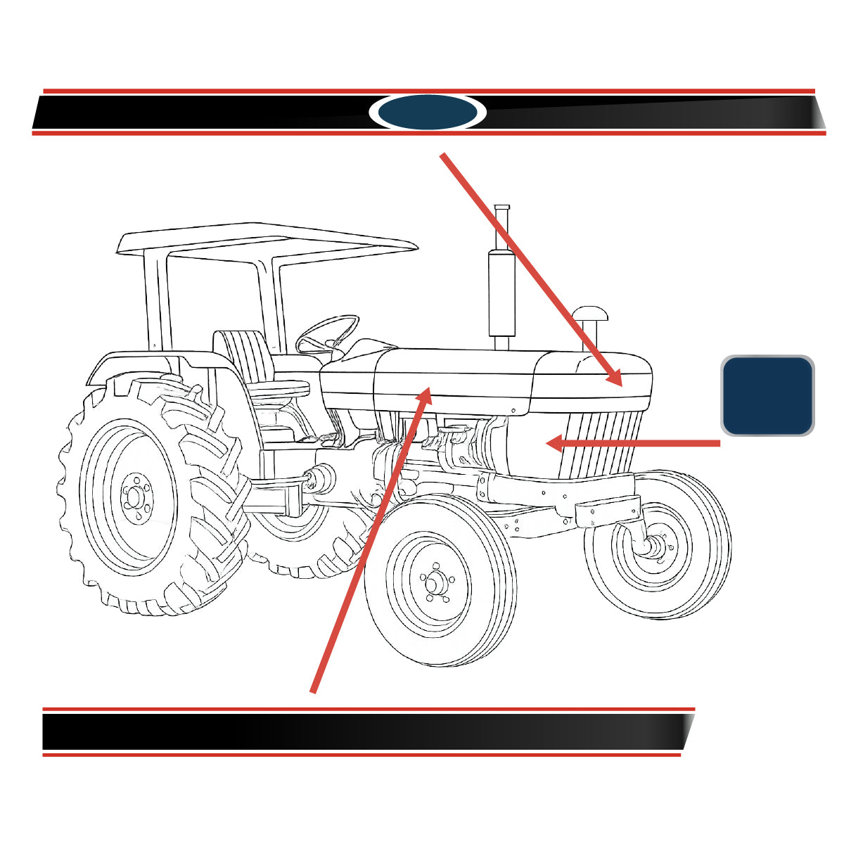 Hood Decal Set Fits Ford/New Holland Replaces 83952740