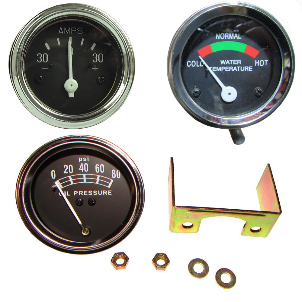 Oil Pressure, Ammeter, and Water Temp Gauge Set Fits Agco Replaces 30V3485587