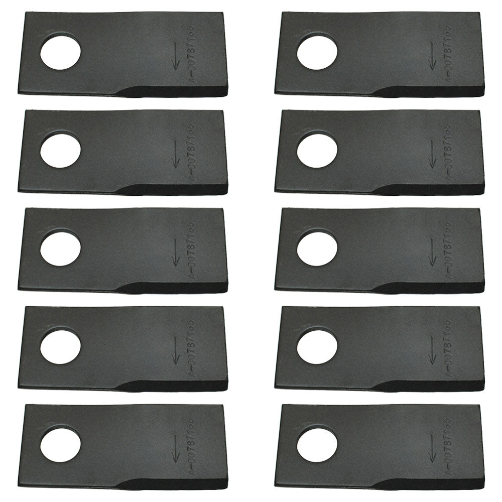 Qty 10: Right Hand Disc Mower Blade Fits Rhino Replaces 00787166