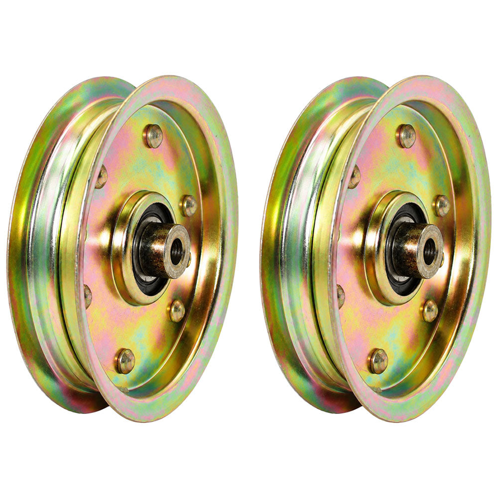 (2) Flat Idler Pulleys fits MTD Fits Cub Cadet 38" 42" 46" 54" Decks 956-04129 756-041