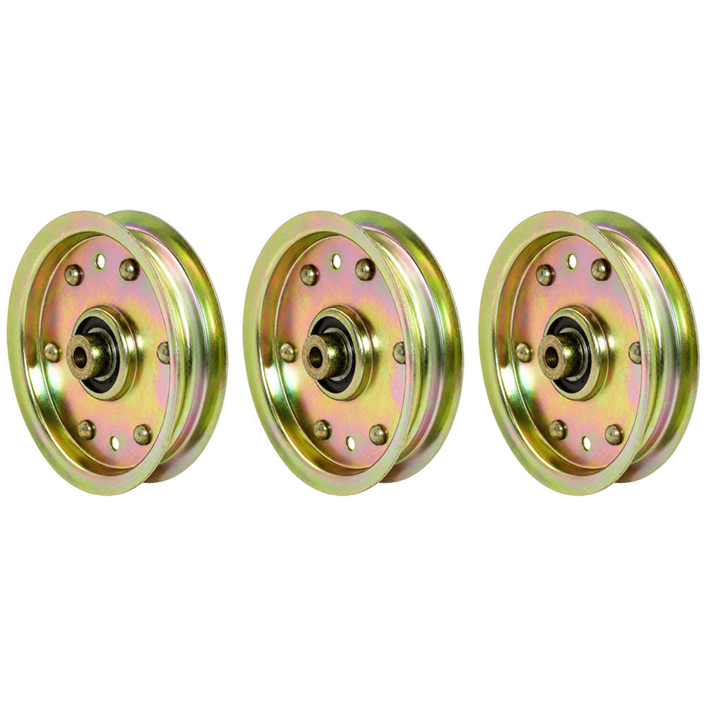 3 Heavy Duty Flat Idler Pulleys Fits Cub Cadet Fits MTD RZT LTX 756-04129B